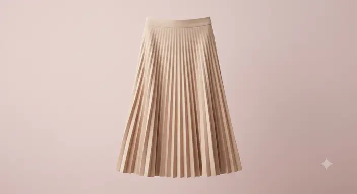 Falda plisada beige